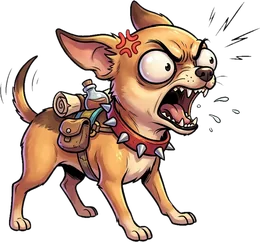 Chihuahua : Animal qui se bat à tes côtés : 30 PV, 4 de dégâts. Rang 1/3. Chihuahua